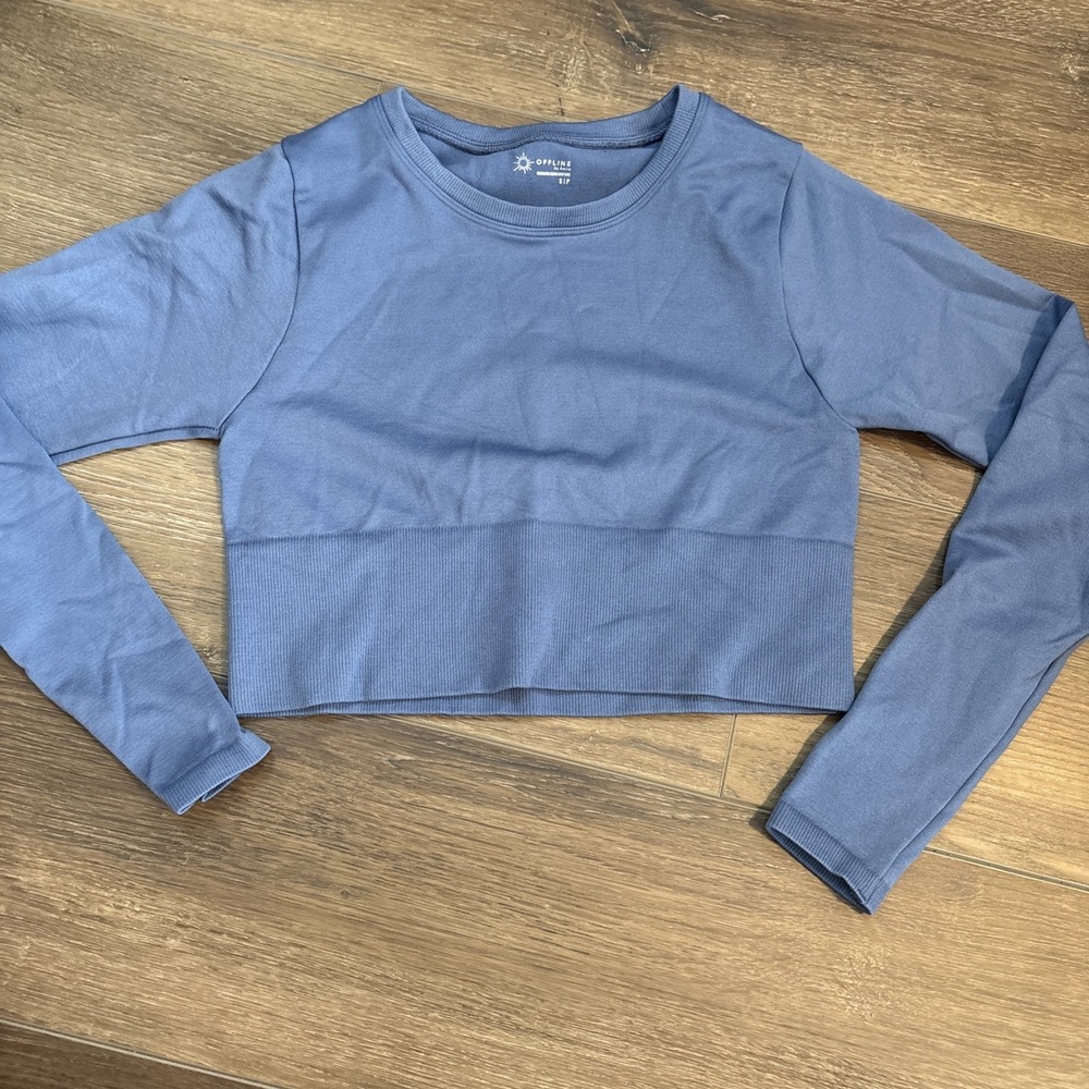 Offline By Aerie American Eagle Seamless Cropped Long sleeve Top Size Small